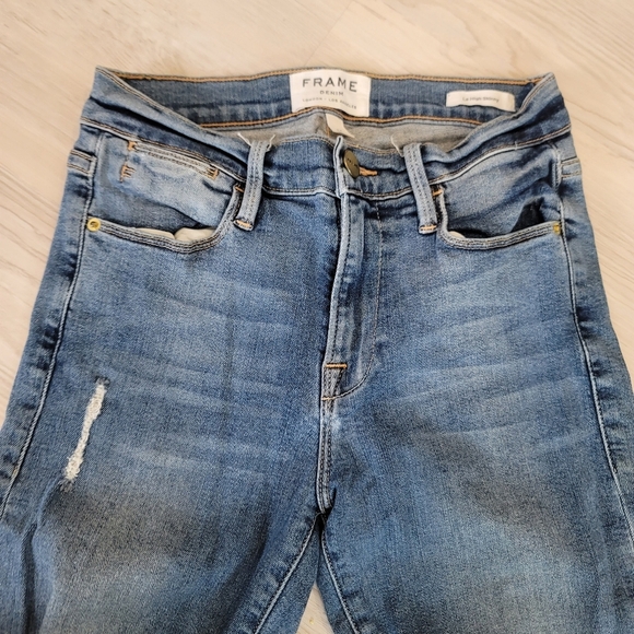 FRAME Le High Distressed Skinny Jeans 24 - Picture 13 of 16